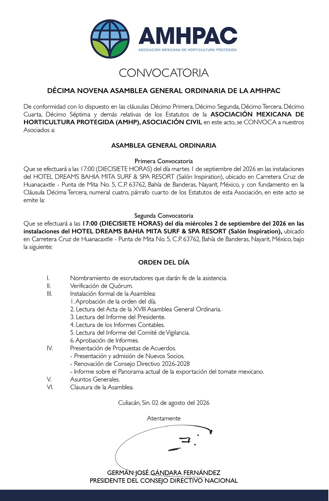 Convocatoria Asamblea 2026